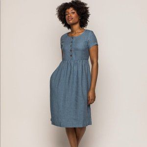 Pyne & Smith Blue Linen Dress